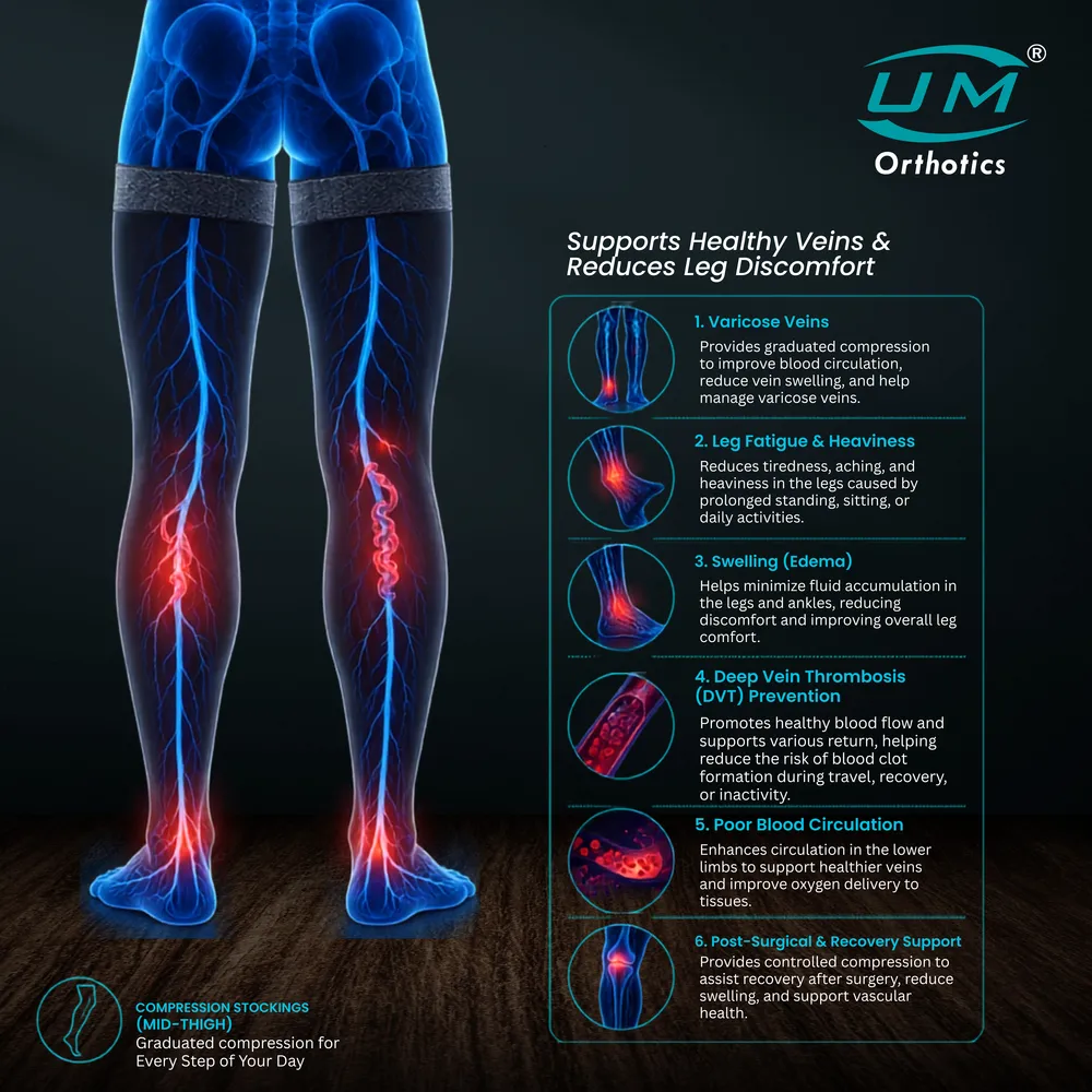 UM COMPRESSION STOCKINGS MID THIGH - 1PAIR - Image 2