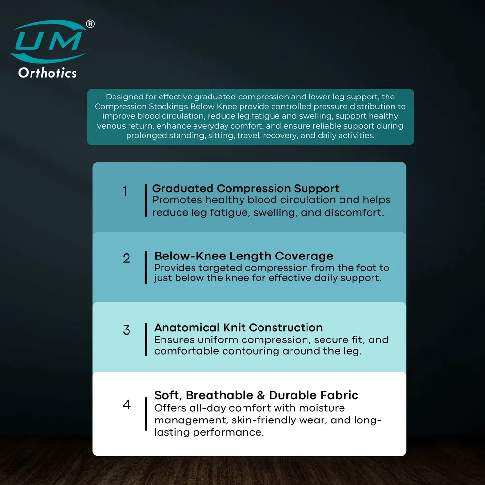UM MEDICAL COMPRESSION STOCKING BELOW KNEE CLASS 2 - 1PAIR - Image 5