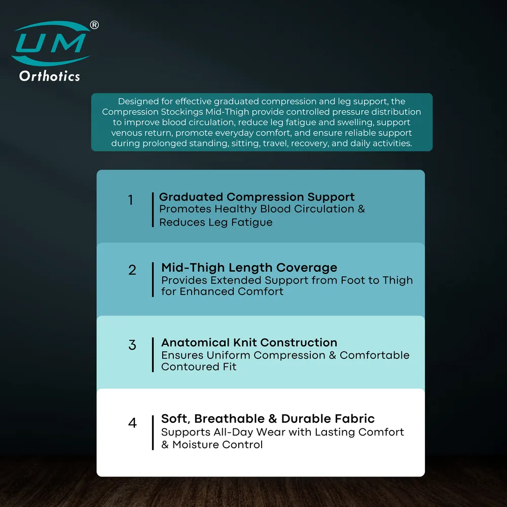 UM COMPRESSION STOCKINGS MID THIGH - 1PAIR - Image 6