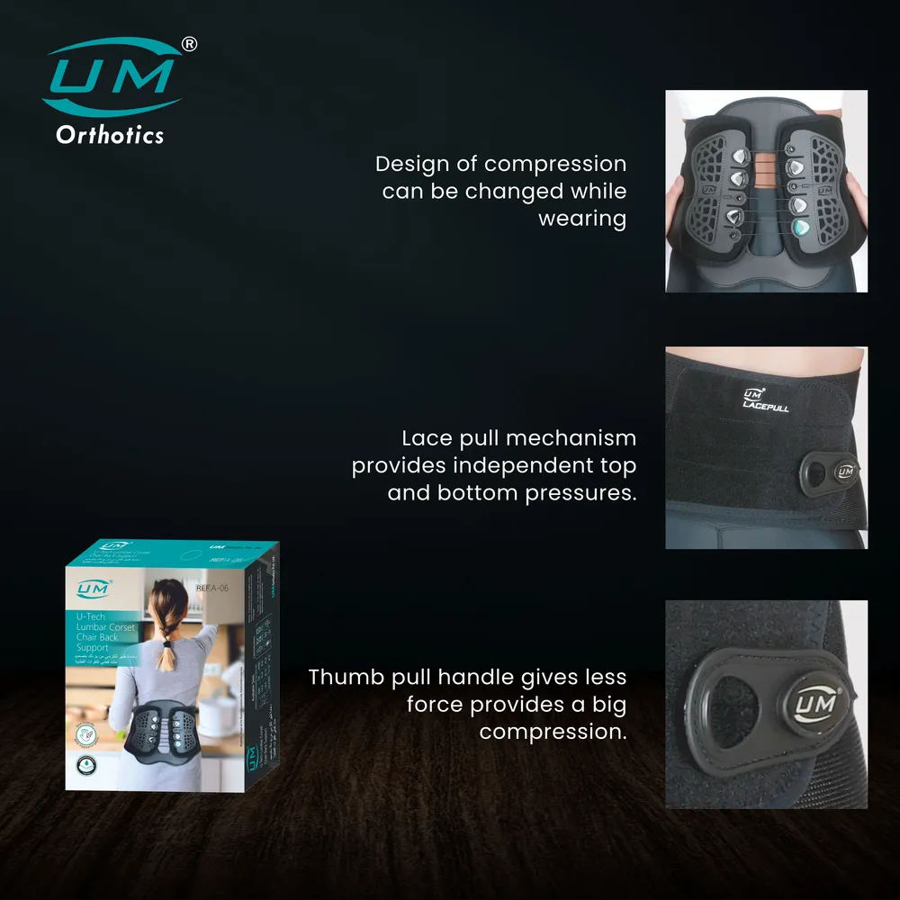 UM U-TECH LUMBAR CORSET CHAIR BACK SUPPORT