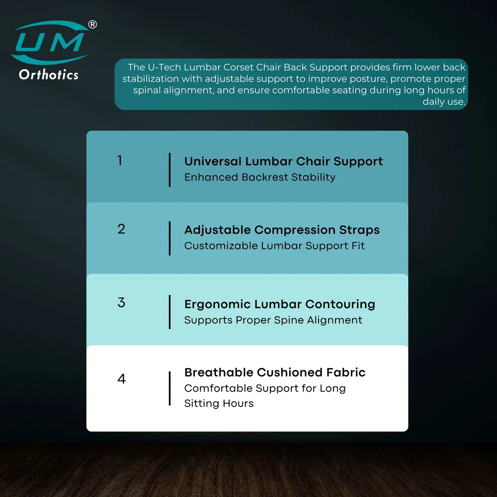 UM U-TECH LUMBAR CORSET CHAIR BACK SUPPORT
