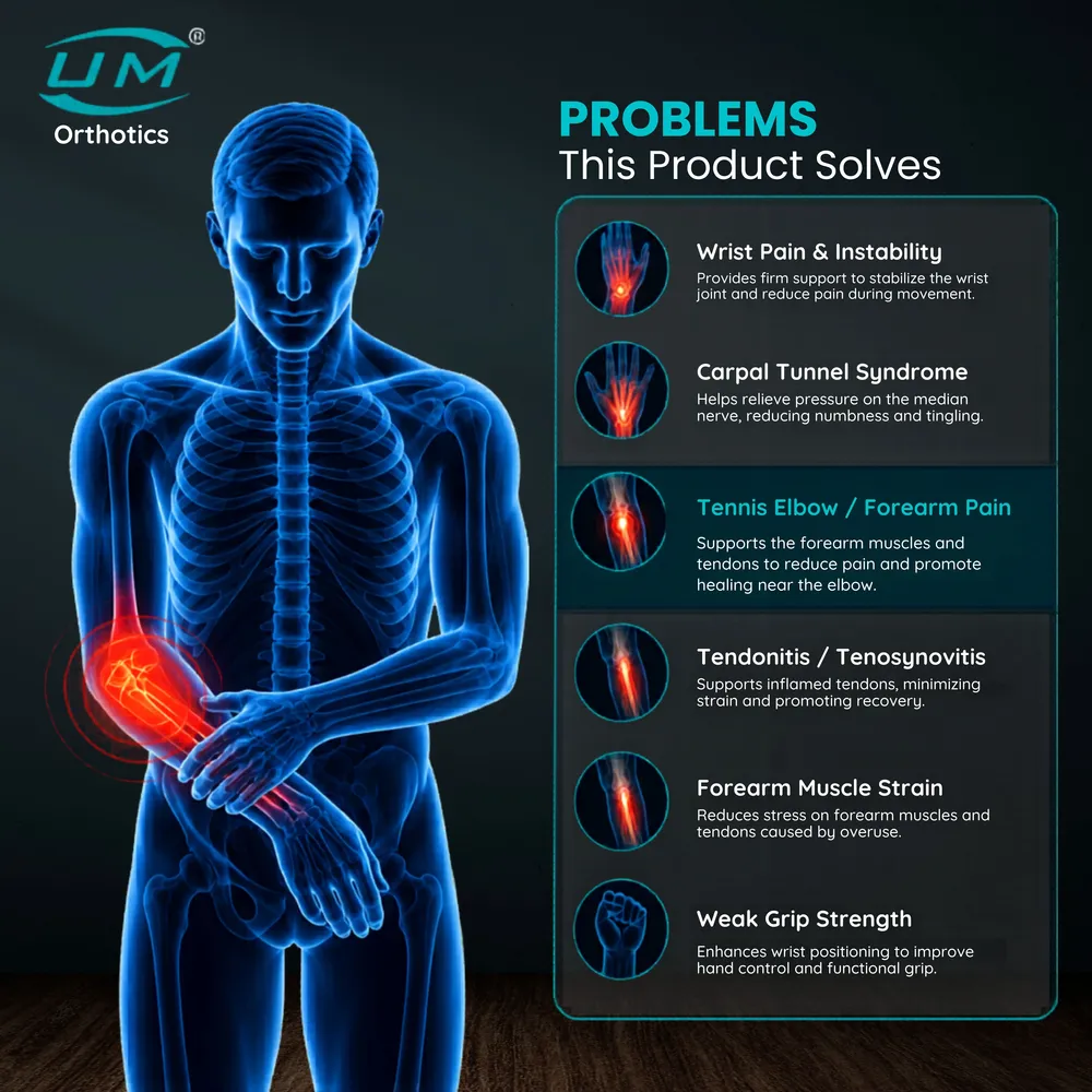 UM TENNIS ELBOW SUPPORT WITH SILICONE PAD