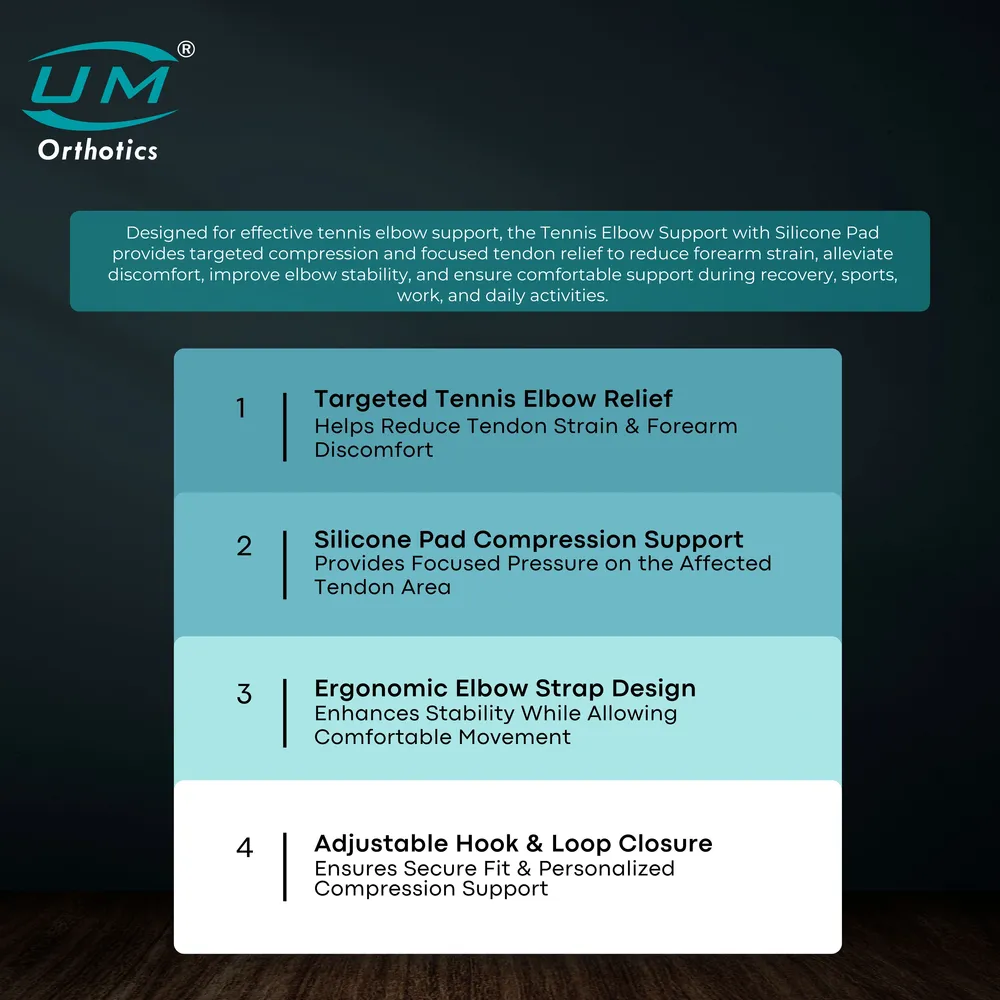 UM TENNIS ELBOW SUPPORT WITH SILICONE PAD