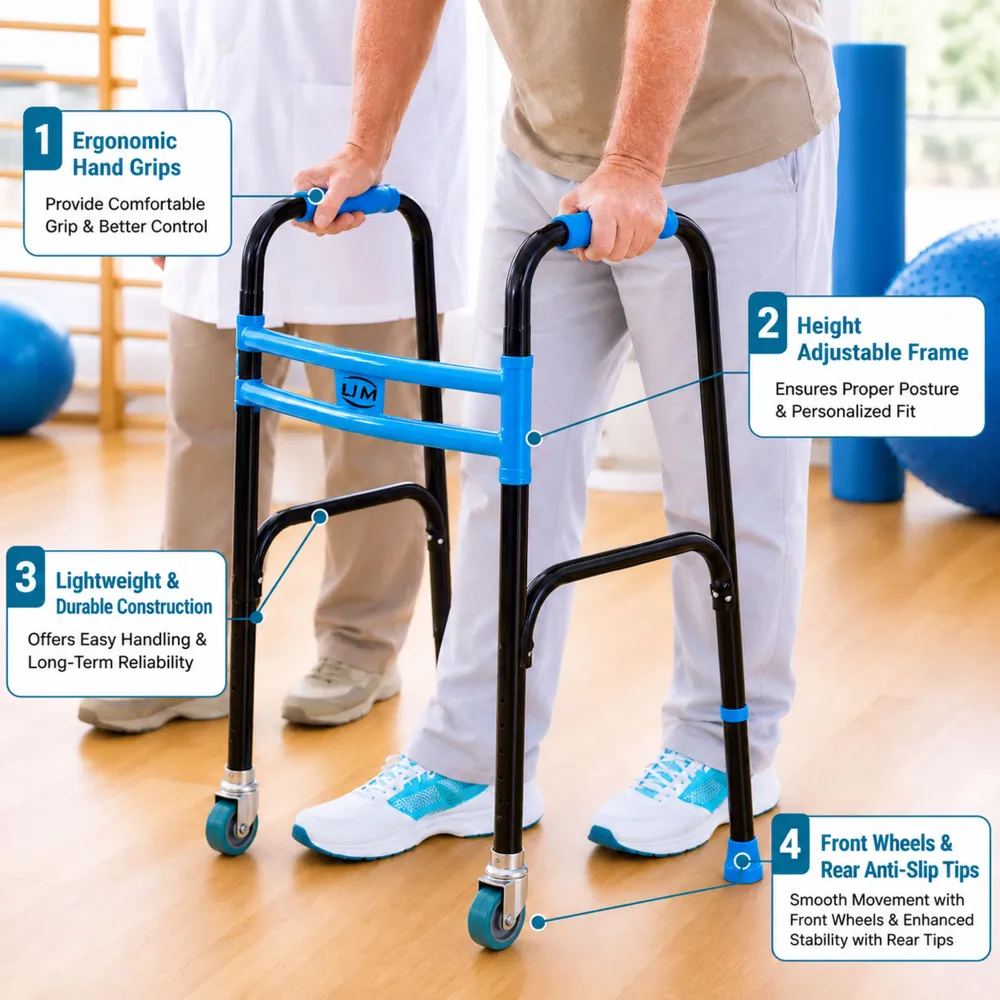 UM FOLDING WALKER HD WITH WHEELS