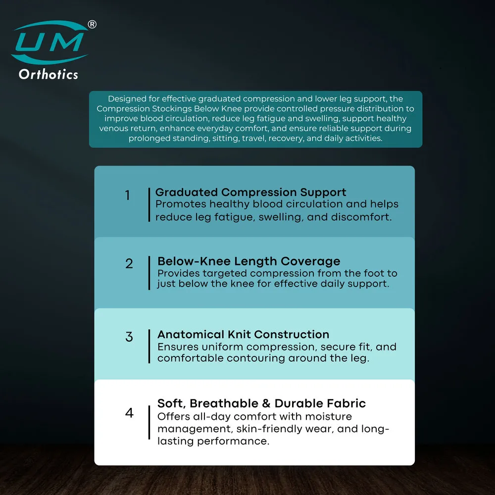 UM MEDICAL COMPRESSION STOCKING BELOW KNEE CLASS 2