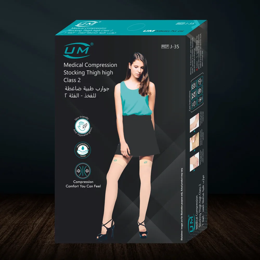 UM MEDICAL COMPRESSION STOCKING THIGH HIGH CLASS 2