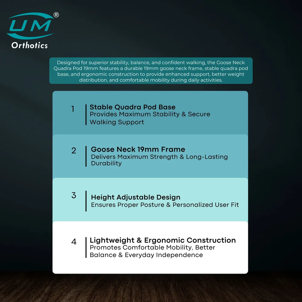 UM GOOSE NECK QUADRA POD 19 MM